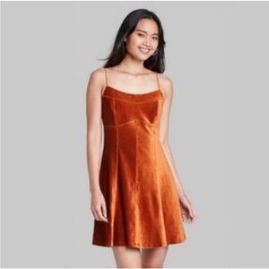 NWT Wild Fable rust velvet dress, size medium